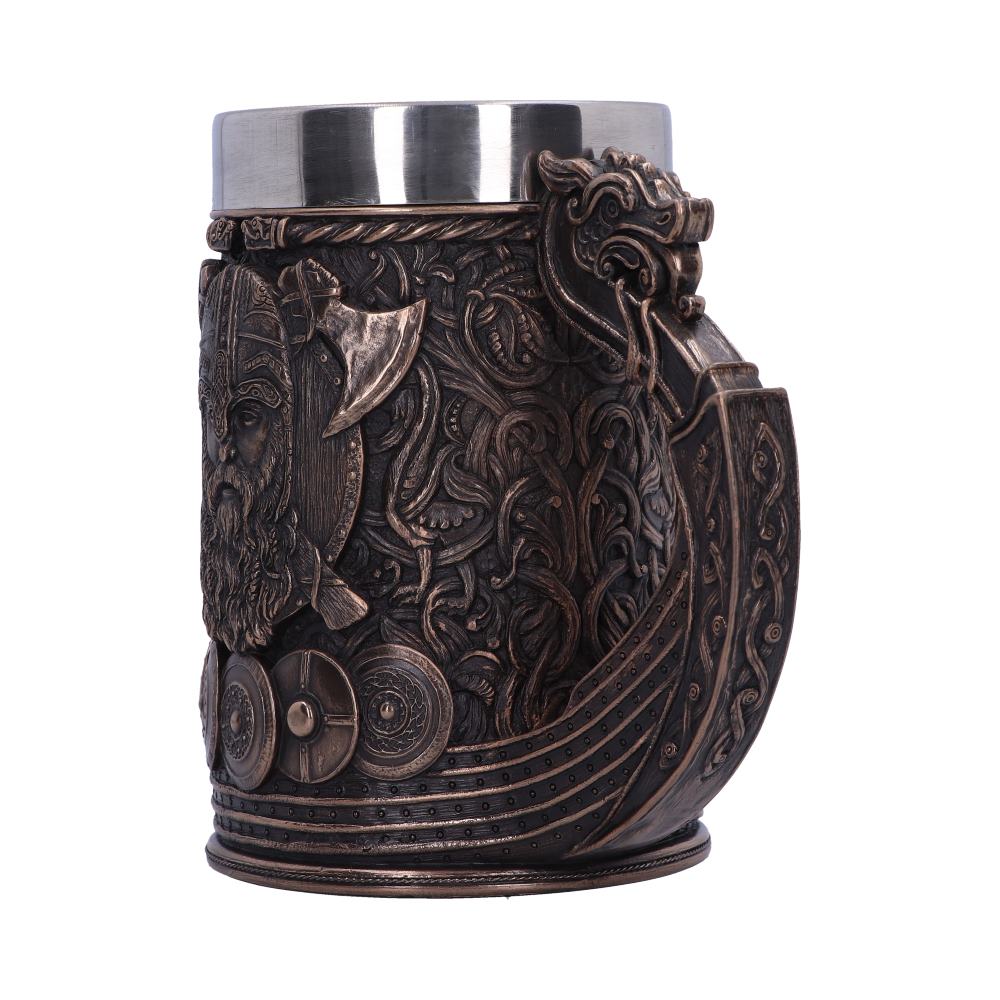 Bronze Drakkar Dragon Boat Viking Tankard 15cm 2