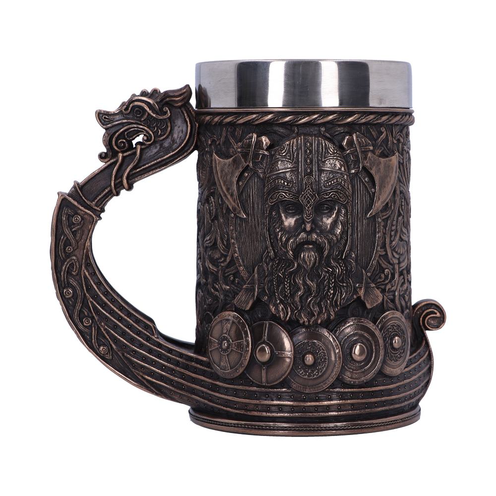 Bronze Drakkar Dragon Boat Viking Tankard 15cm 3