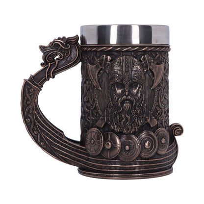Bronze Drakkar Dragon Boat Viking Tankard 15cm 3