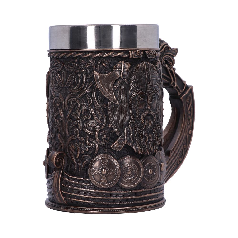 Bronze Drakkar Dragon Boat Viking Tankard 15cm 4