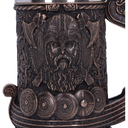 Bronze Drakkar Dragon Boat Viking Tankard 15cm 5