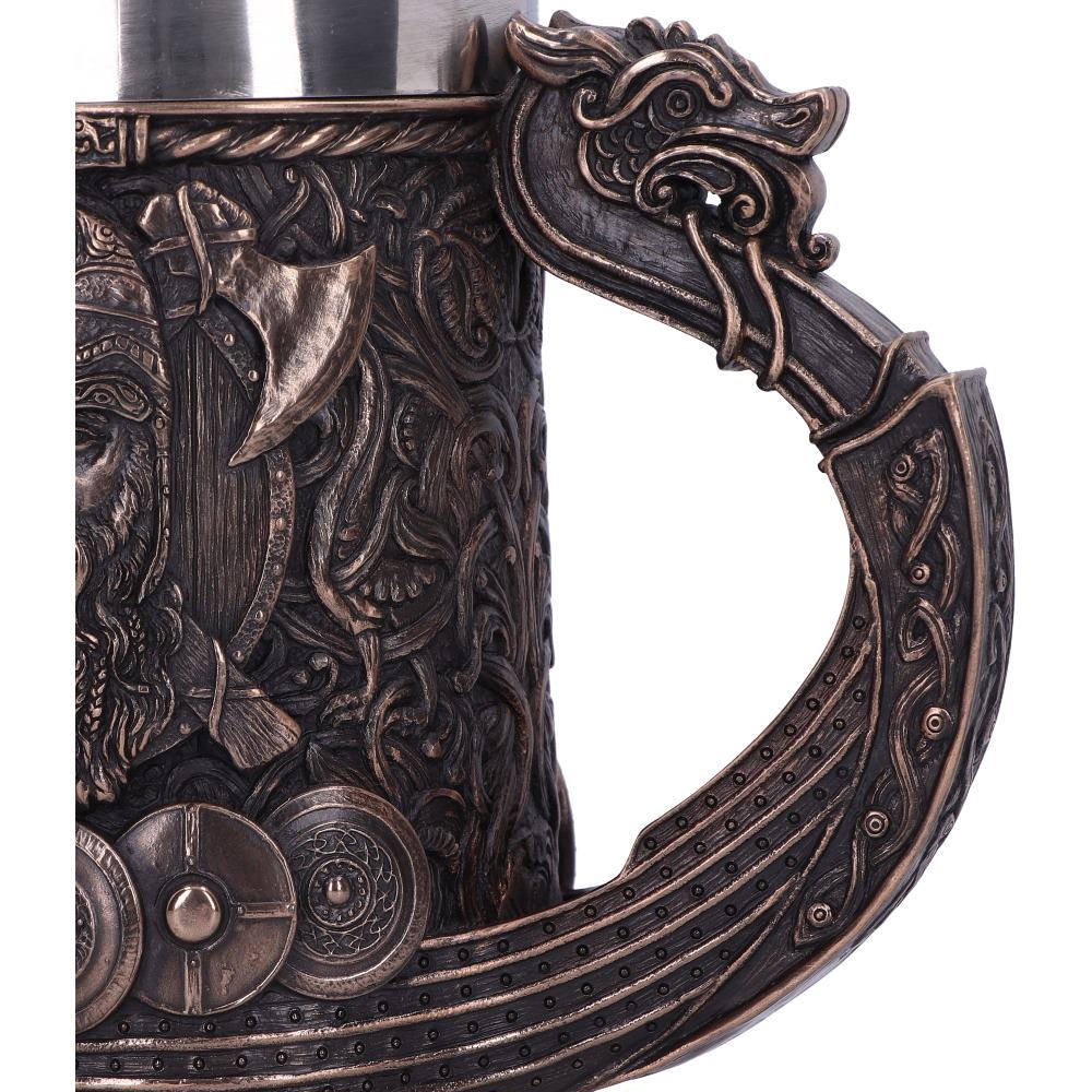 Bronze Drakkar Dragon Boat Viking Tankard 15cm 6
