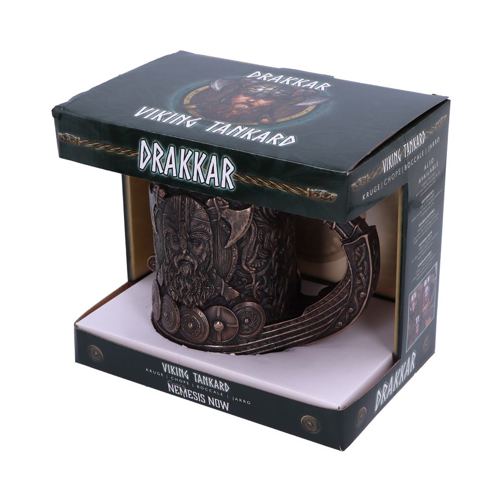 Bronze Drakkar Dragon Boat Viking Tankard 15cm 7