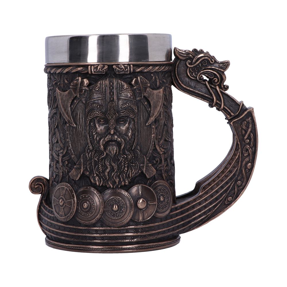 Bronze Drakkar Dragon Boat Viking Tankard 15cm 1