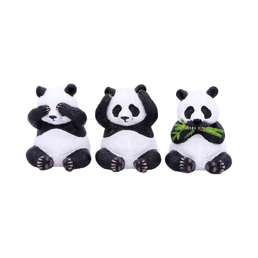 Three Wise Pandas Bear Ornaments 8.5cm 1