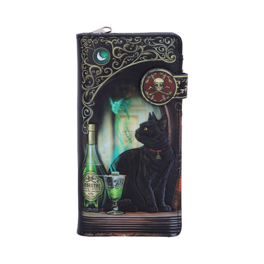 Absinthe and Black Cat Familiar Purse Embossed 18.5cm by Lisa Parker 1