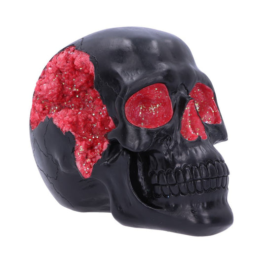 Geode Skull Black Red Gothic Glitter Figurine 17cm 1