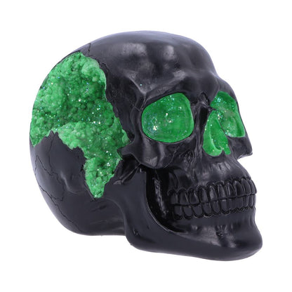 Geode Skull Black Green Gothic Glitter Figurine 17cm 1