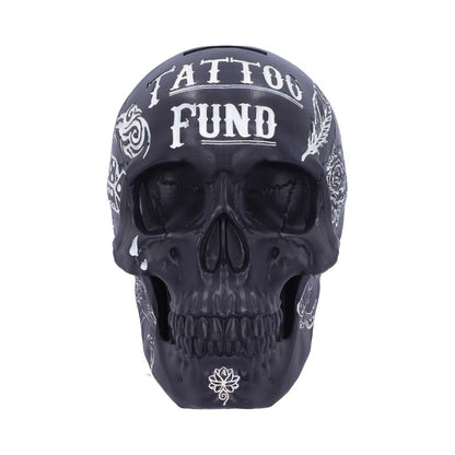 Black and White Traditional Tribal Tattoo Fund Skull Money Box Piggy Bank 4