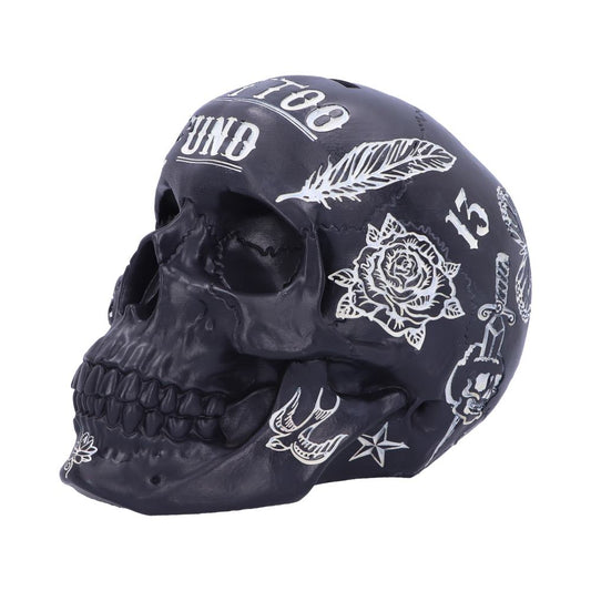 Black and White Traditional Tribal Tattoo Fund Skull Money Box Piggy Bank 1