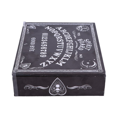 Black and White Spirit Board Planchette Jewellery Storage Box with Mirror 25cm 2