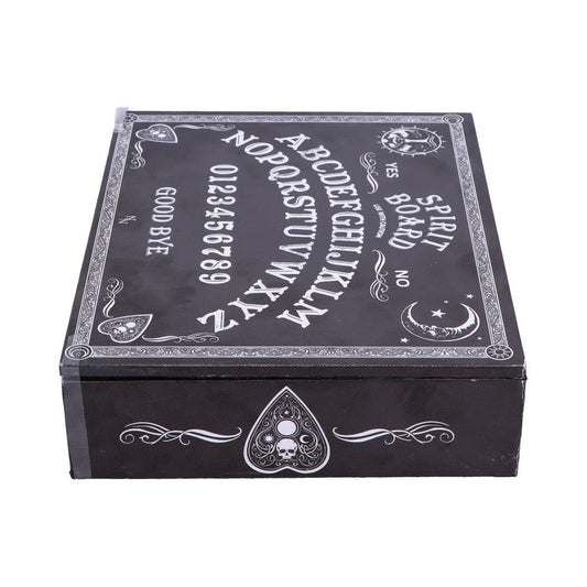 Black and White Spirit Board Planchette Jewellery Storage Box with Mirror 25cm 2