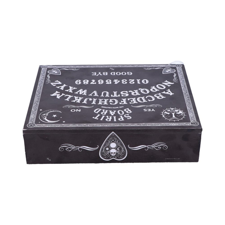 Black and White Spirit Board Planchette Jewellery Storage Box with Mirror 25cm