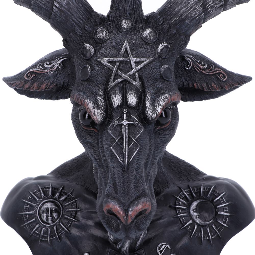 Celestial Black and Silver Baphomet Bust 33cm 5