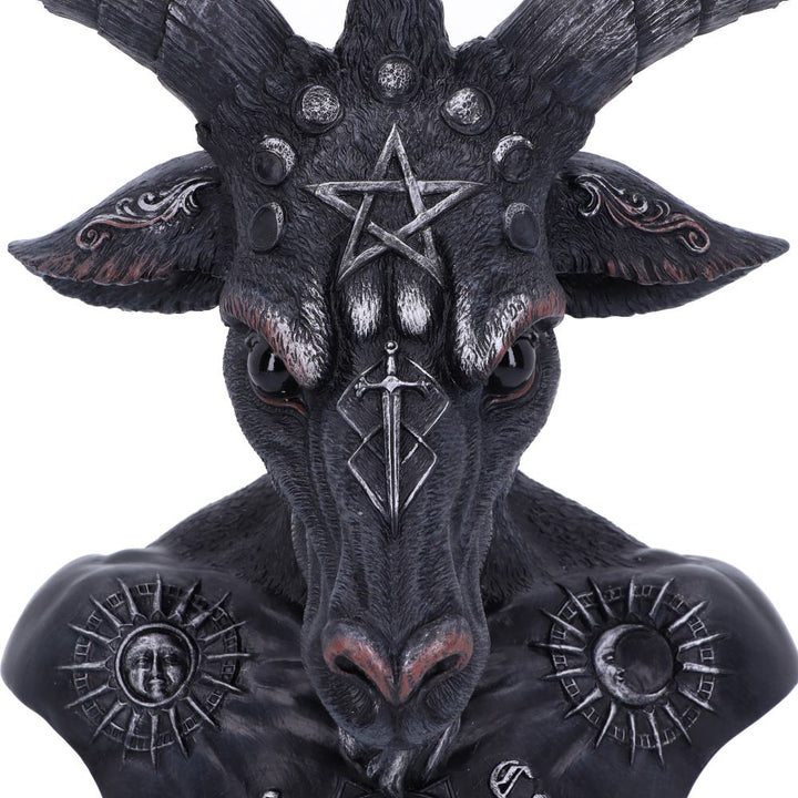 Celestial Black and Silver Baphomet Bust 33cm 5