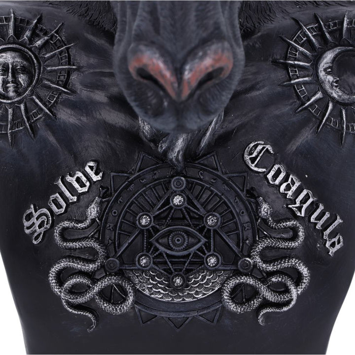 Celestial Black and Silver Baphomet Bust 33cm 6