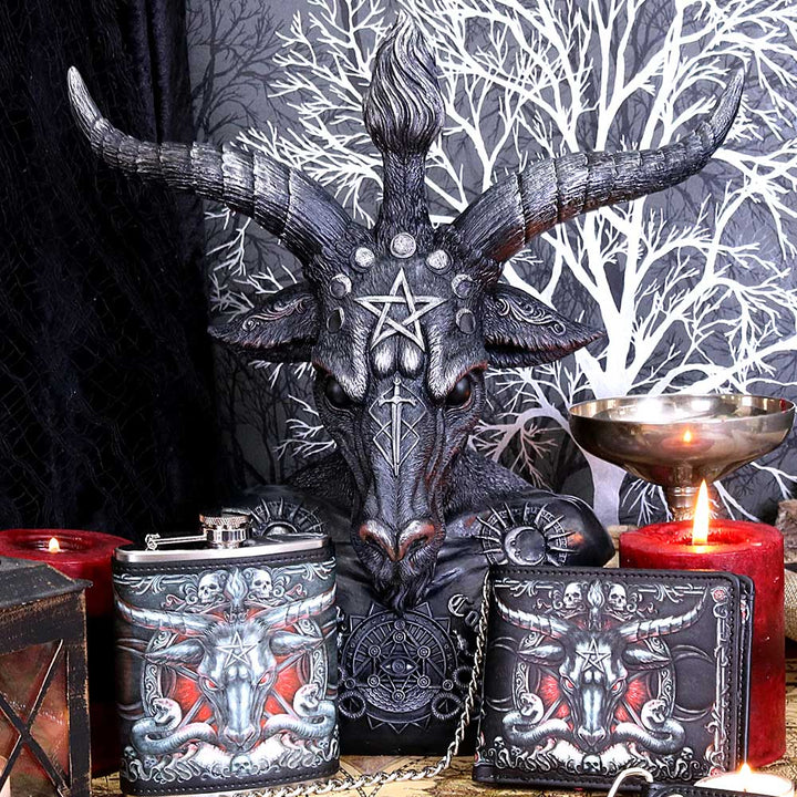 Celestial Black and Silver Baphomet Bust 33cm 7