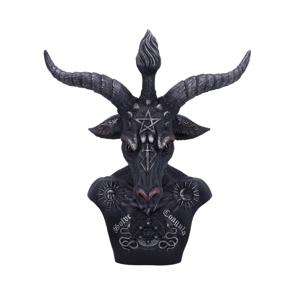 Celestial Black and Silver Baphomet Bust 33cm 1