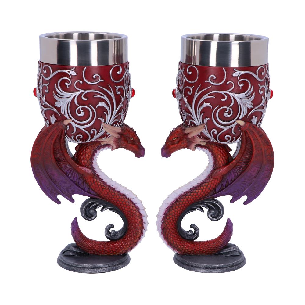 Dragons Devotion Twin Dragon Heart Set of Two Goblets 18.5cm 1