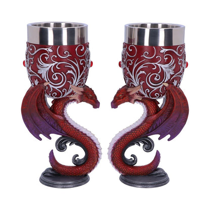 Dragons Devotion Twin Dragon Heart Set of Two Goblets 18.5cm 1
