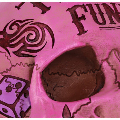 Pink Traditional Tribal Tattoo Fund Skull Money Box 5