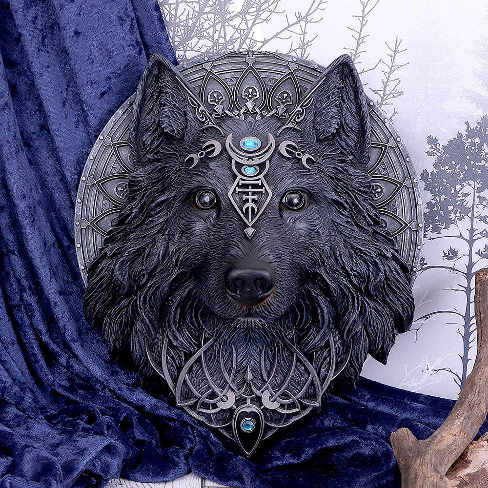 Dark Gothic Magical Wolf Moon Wall Hanging Plaque 30cm 7