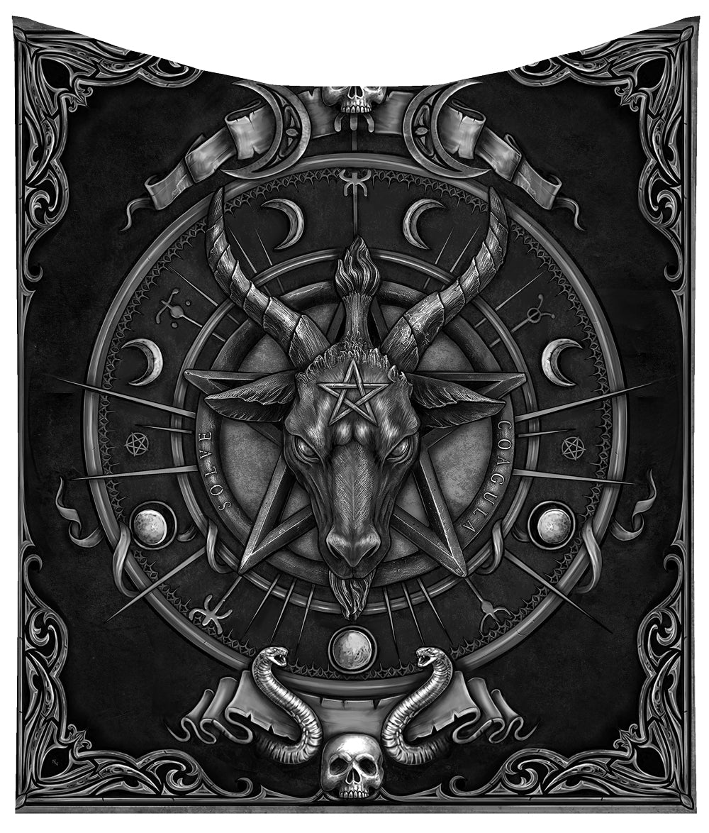 Baphomet Triple Horn Sabbatic Goat Throw Blanket 160cm 1