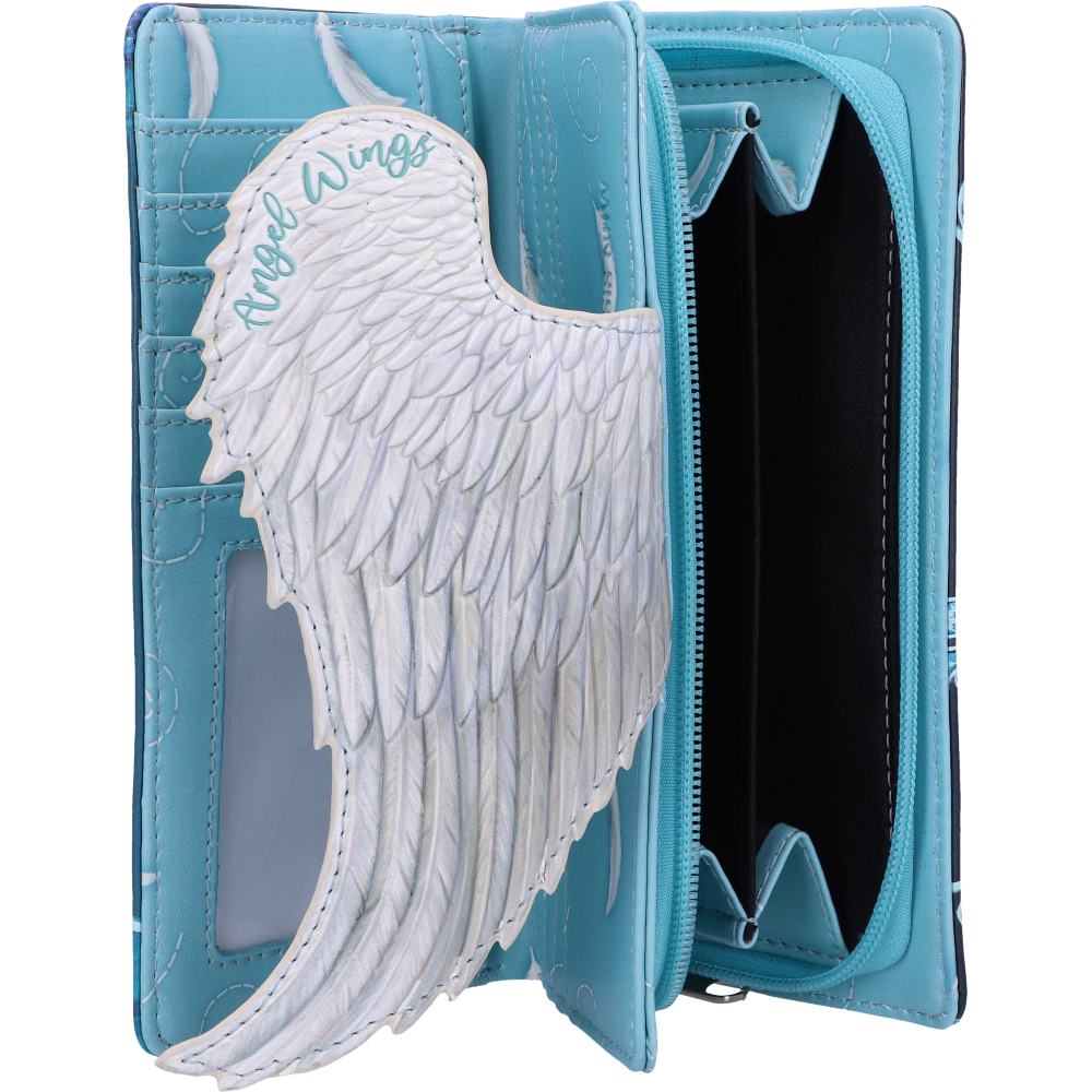 Angel Wings White Feather Embossed Purse 18.5cm 5