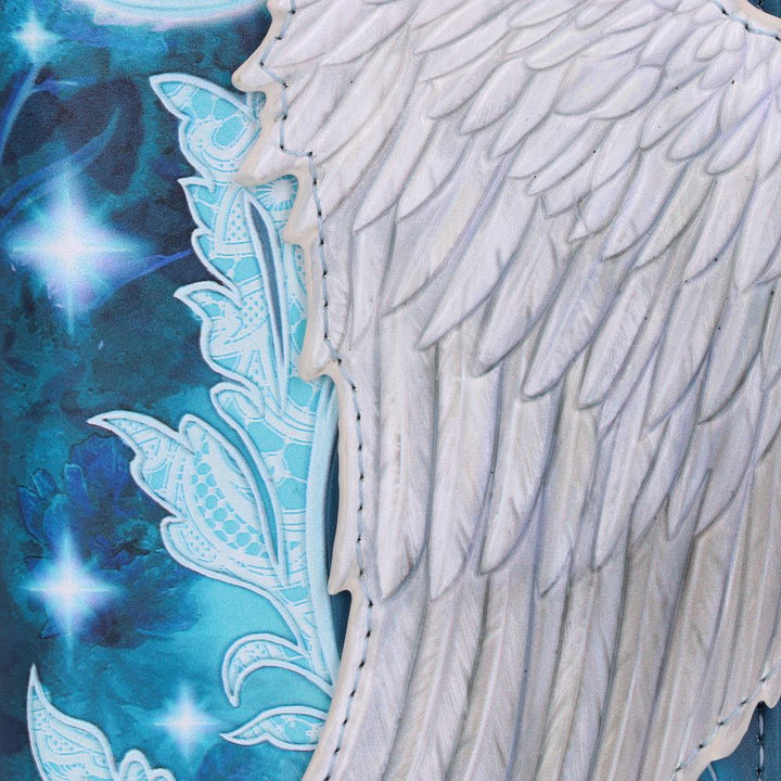 Angel Wings White Feather Embossed Purse 18.5cm 6