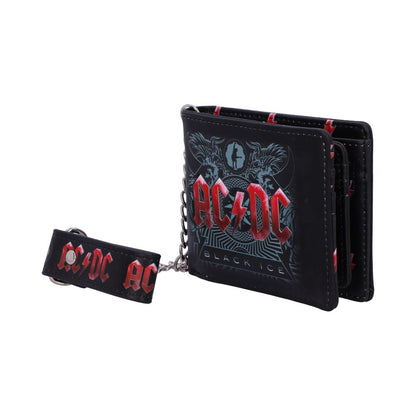 ACDC Black Ice Album Embossed Wallet and Chain Officially Licensed 2