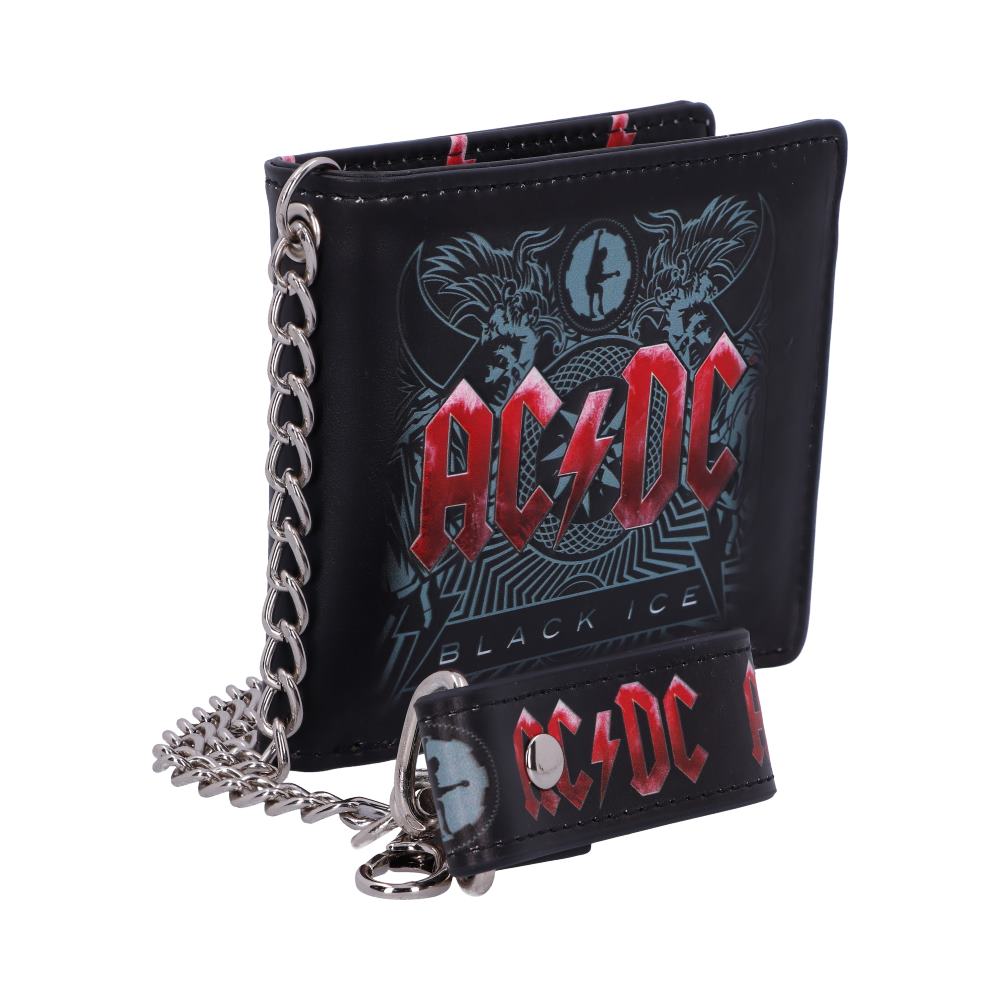 ACDC Black Ice Album Embossed Wallet and Chain Officially Licensed 4