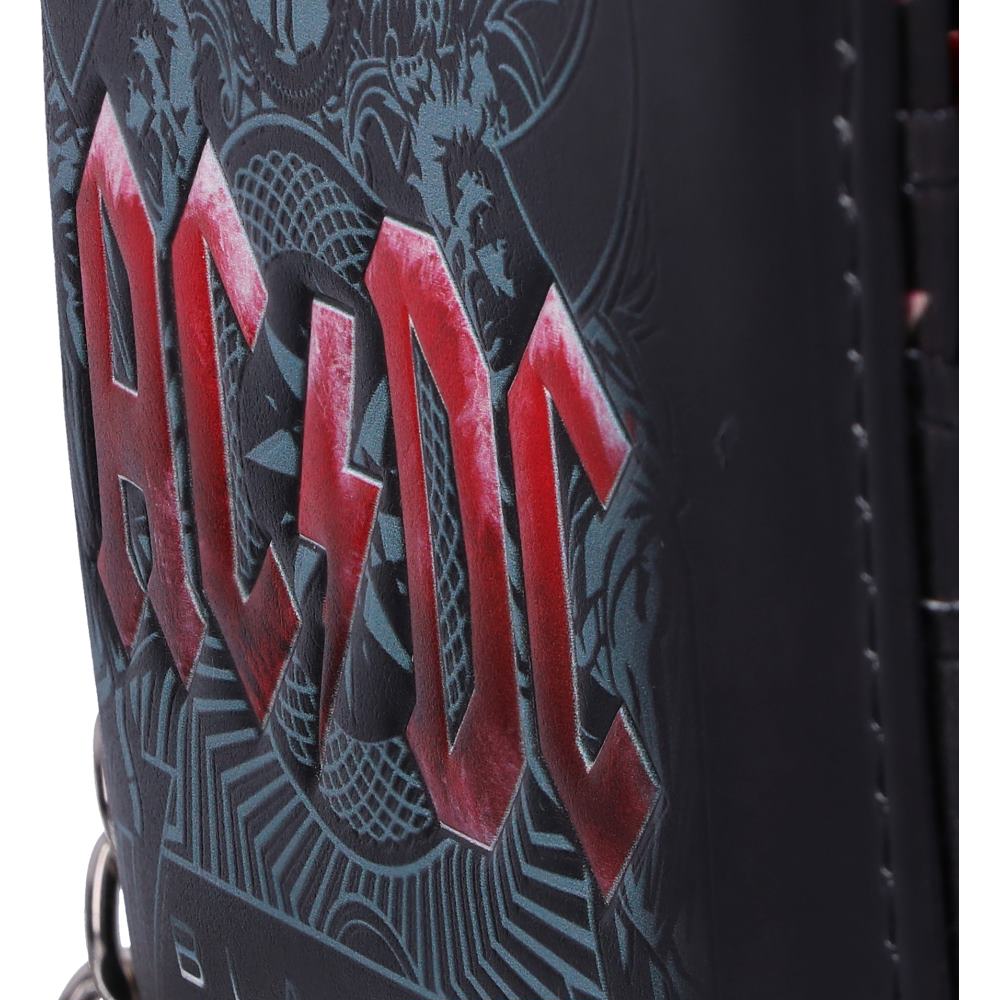 ACDC Black Ice Album Embossed Wallet and Chain Officially Licensed 6