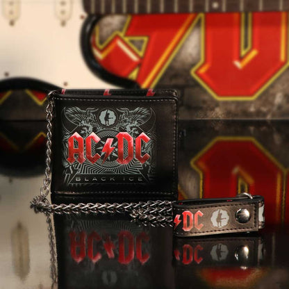 ACDC Black Ice Album Embossed Wallet and Chain Officially Licensed 7