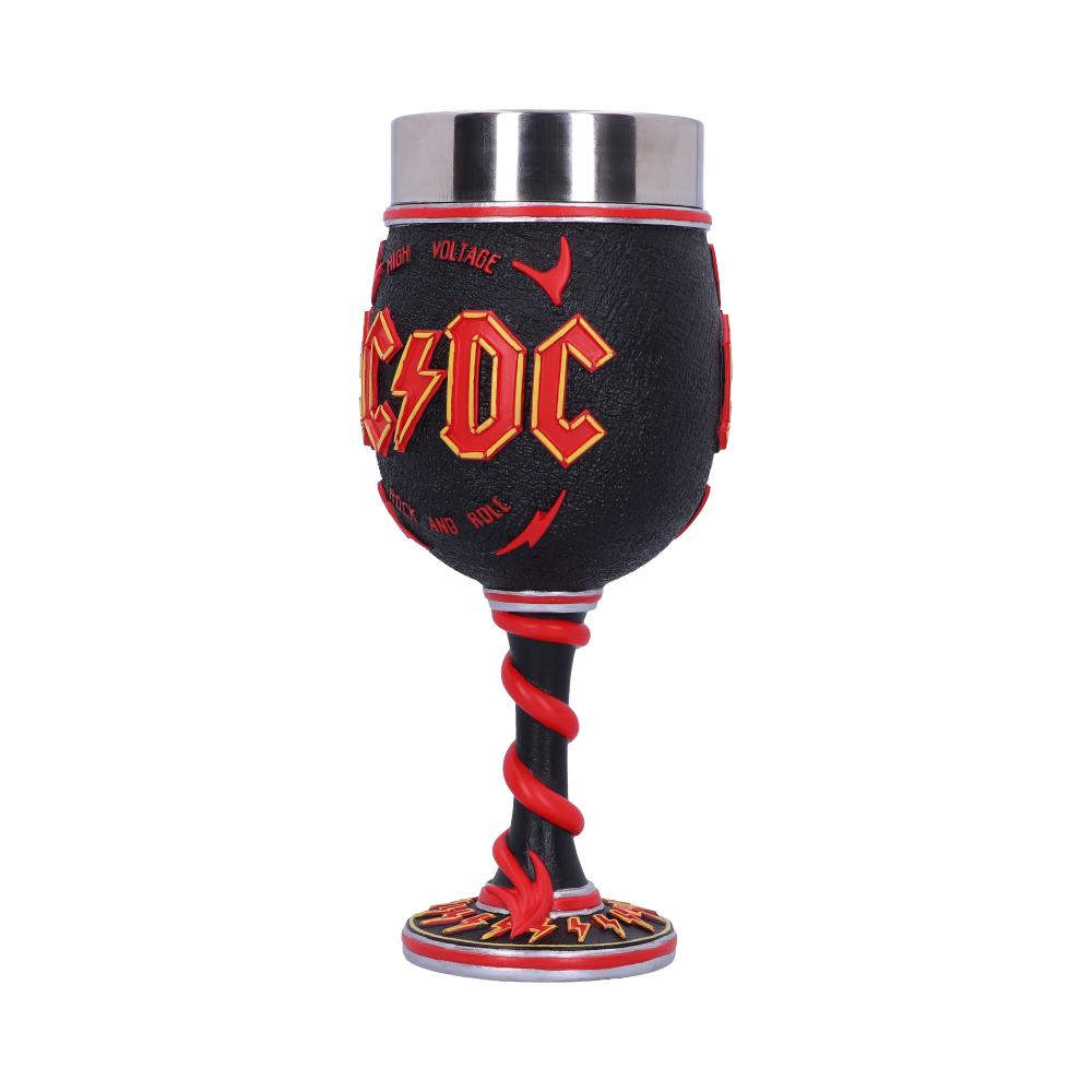 ACDC High Voltage Rock and Roll Goblet Lighting Horns Wine Glass 19.5cm 2