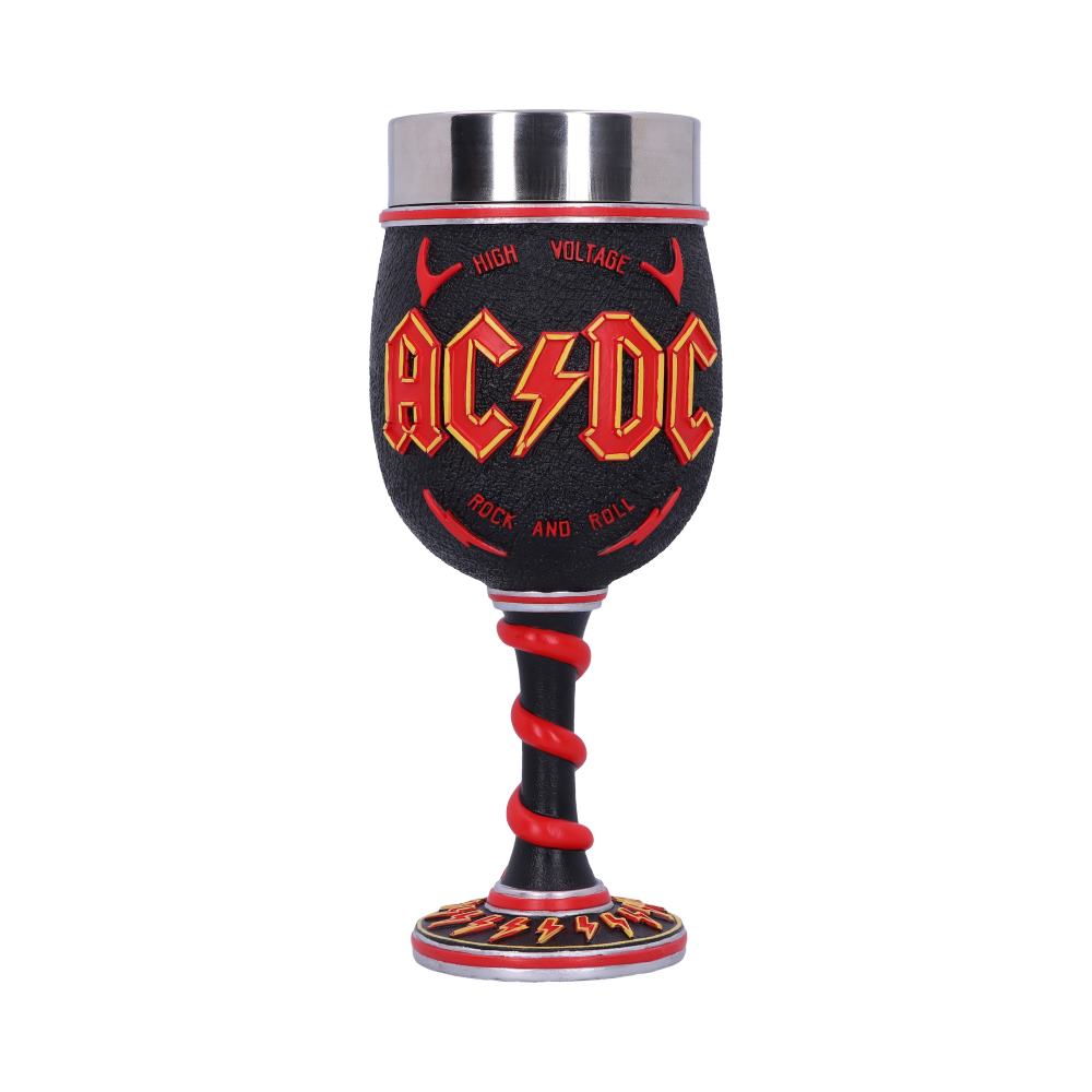 ACDC High Voltage Rock and Roll Goblet Lighting Horns Wine Glass 19.5cm 3