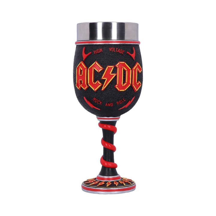 ACDC High Voltage Rock and Roll Goblet Lighting Horns Wine Glass 19.5cm 3