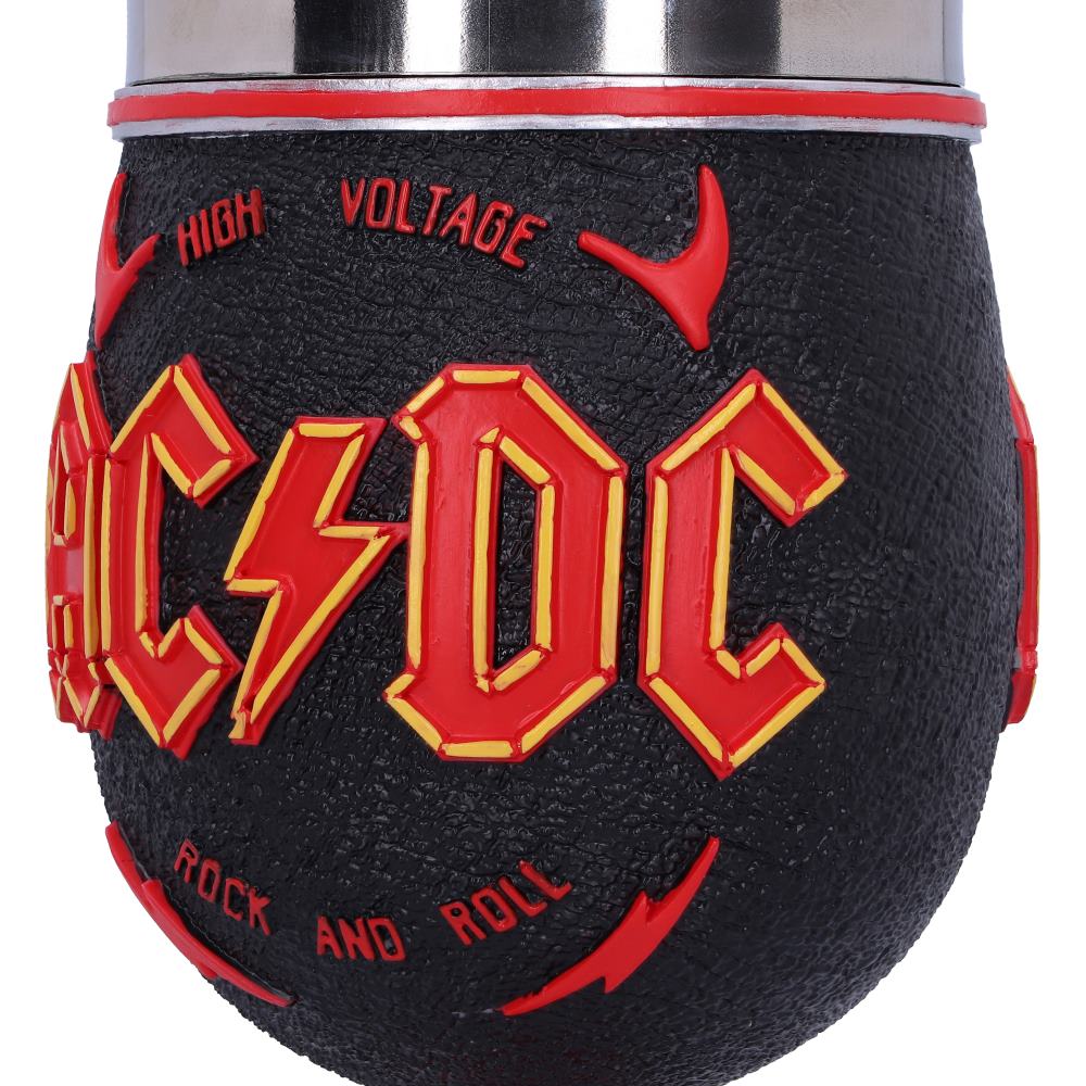 ACDC High Voltage Rock and Roll Goblet Lighting Horns Wine Glass 19.5cm 5