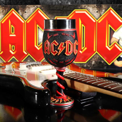 ACDC High Voltage Rock and Roll Goblet Lighting Horns Wine Glass 19.5cm 7