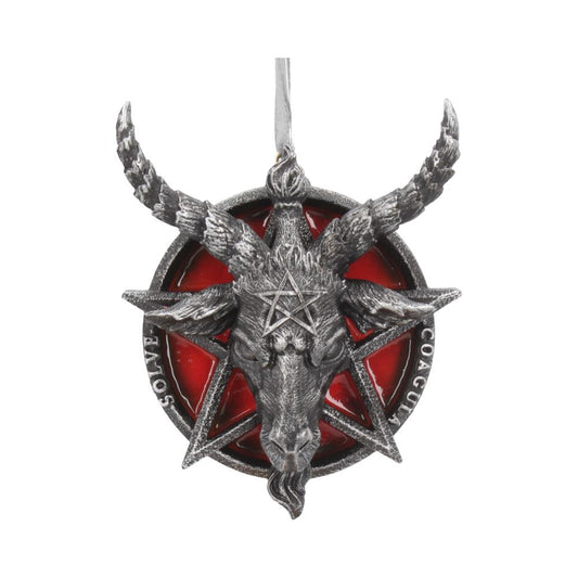Baphomet Head Red Pentagram Hanging Decorative Ornament 9.5cm 1