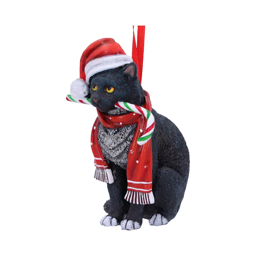 Candy Cane Cat Hanging Ornament 9cm by Lisa Parker Christmas Tree Decoration 2