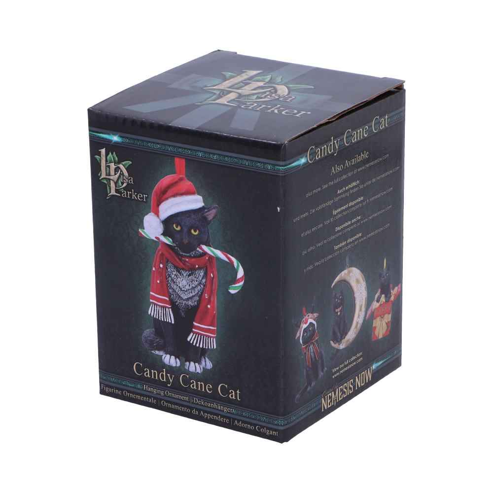 Candy Cane Cat Hanging Ornament 9cm by Lisa Parker Christmas Tree Decoration 7