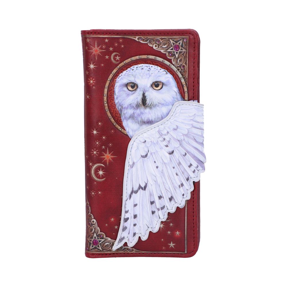 Magical Flight Embossed Purse 18.5cm Red with White Owl Design 1