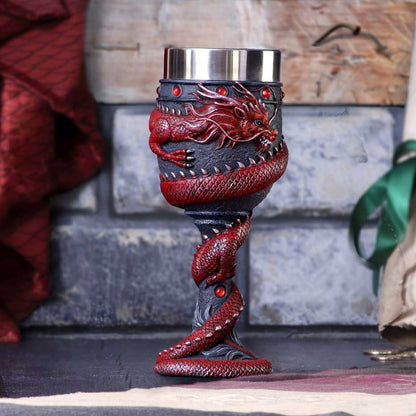 Dragon Coil Goblet Red 20cm 7