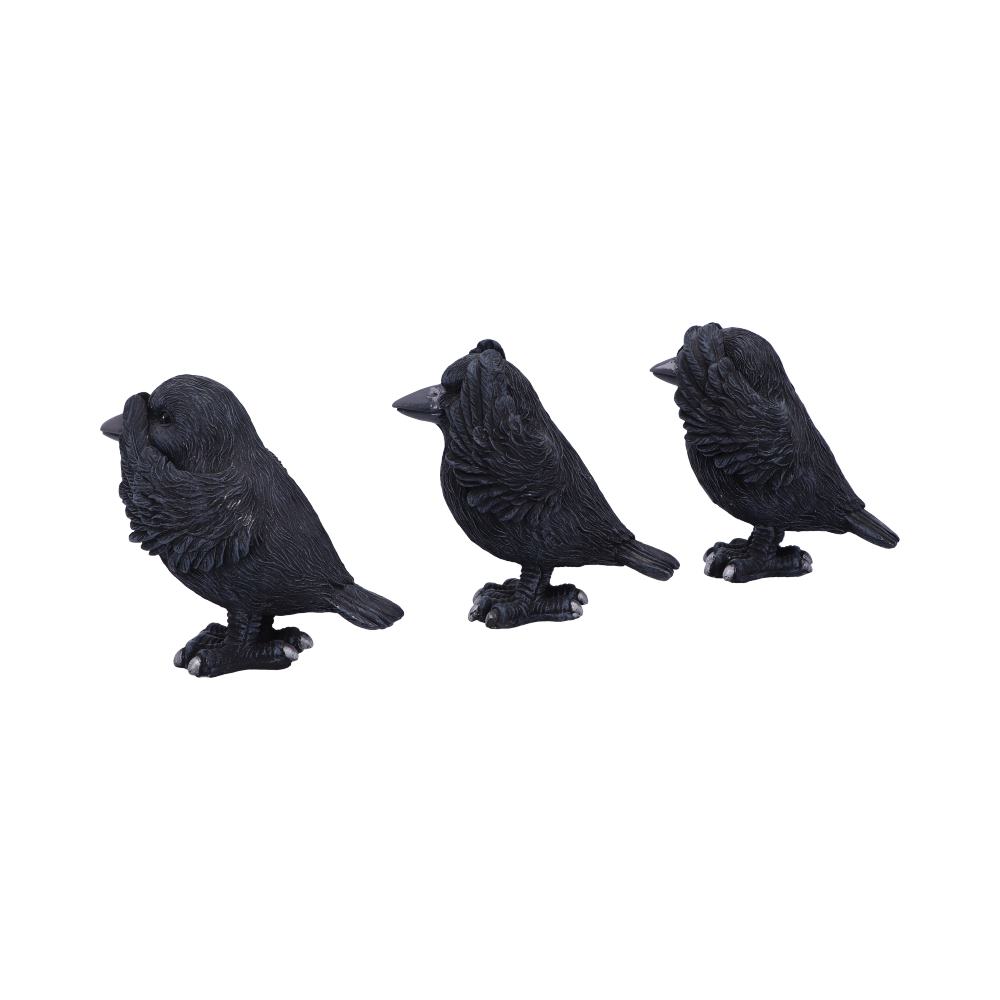 Three Wise Ravens Figurines 8.7cm 2