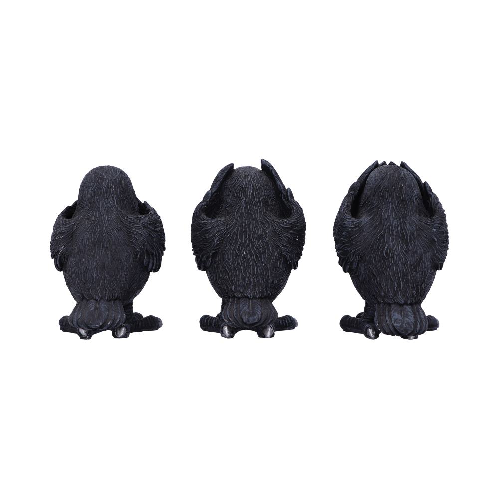 Three Wise Ravens Figurines 8.7cm 3