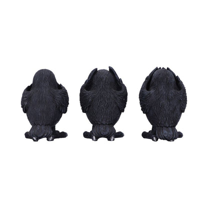 Three Wise Ravens Figurines 8.7cm 3