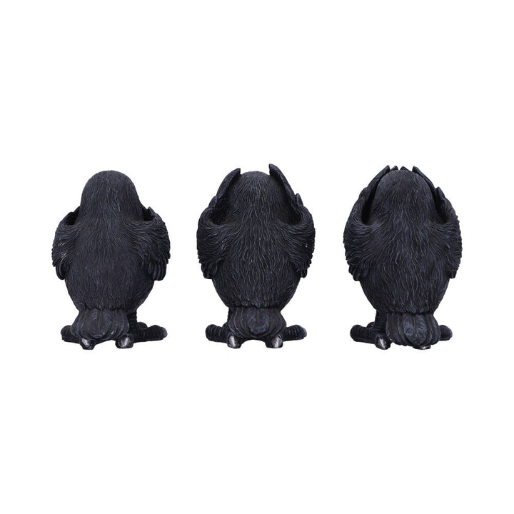 Three Wise Ravens Figurines 8.7cm 3