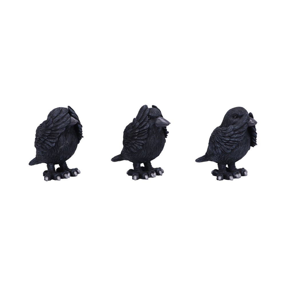 Three Wise Ravens Figurines 8.7cm 4