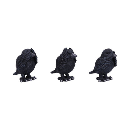Three Wise Ravens Figurines 8.7cm 4