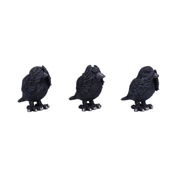 Three Wise Ravens Figurines 8.7cm 4